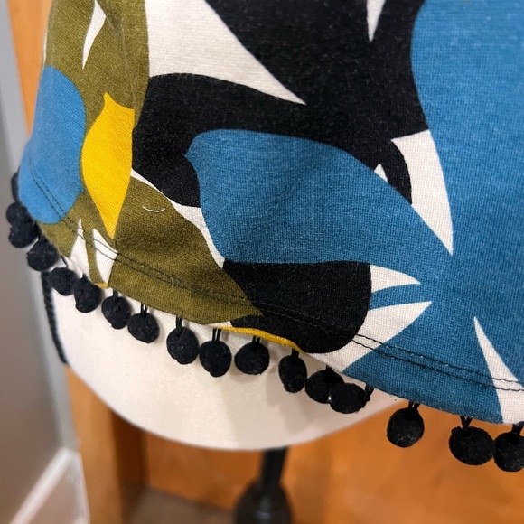 Ann Taylor Yellow & Blue Pom Pom tank xs - Picture 3 of 5